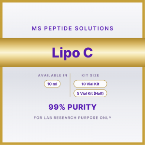 Lipo C product label MS Peptide Solutions label for Lipo C, available in 10 ml in 10 Vial Kit or 5 Vial Kit (Half)
