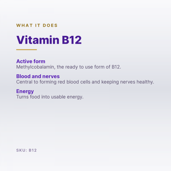 What Vitamin B12 does (SKU B12): how the compound works, in short